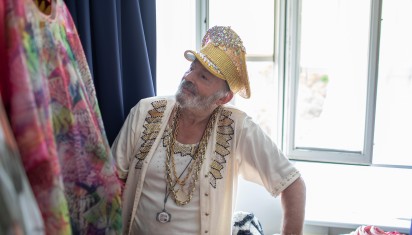 meneer met glitterhoed