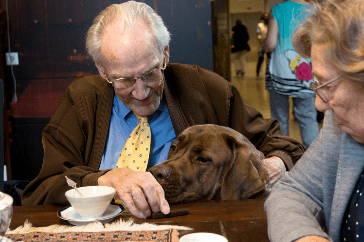 Hond op bezoek in verpleeghuis Leo Polak