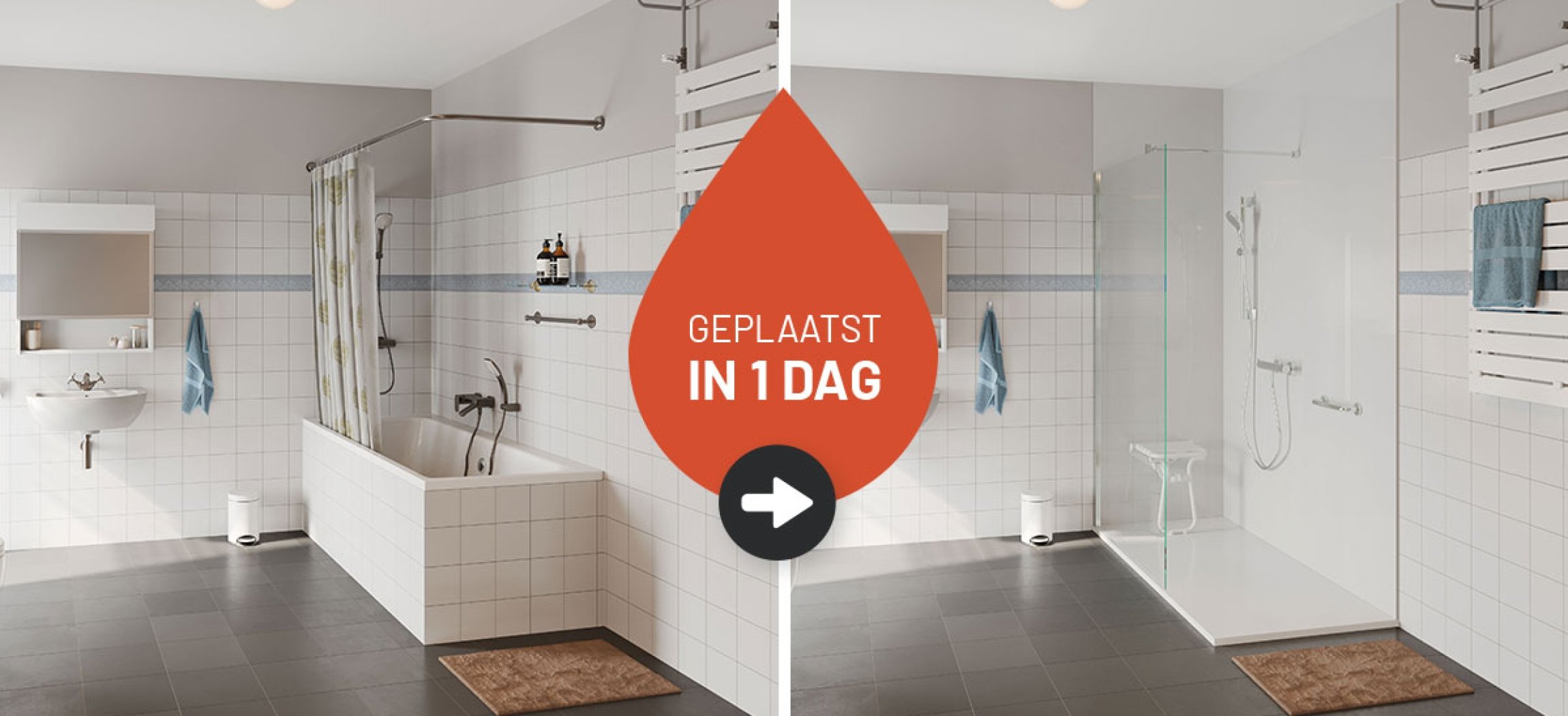 Afbeelding van Bad naar douche in 1 dag